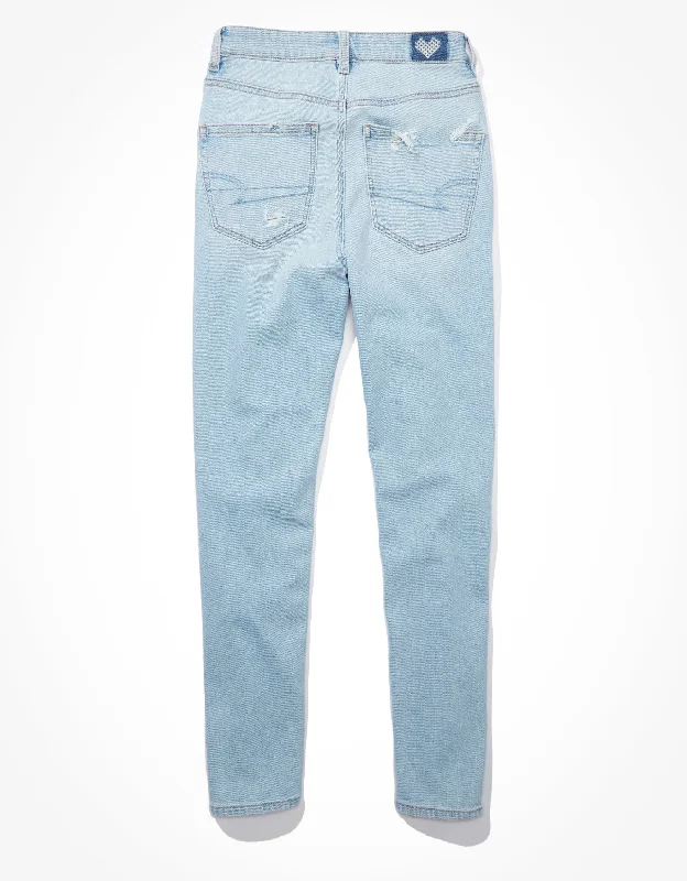 AE Stretch High V-Rise Mom Jean Trendy Low-Rise Bootcut Jeans