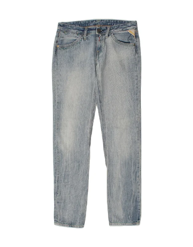 REPLAY Womens Slim Jeans W27 L32 Blue Cotton Trendy Low-Rise Slim Jeans