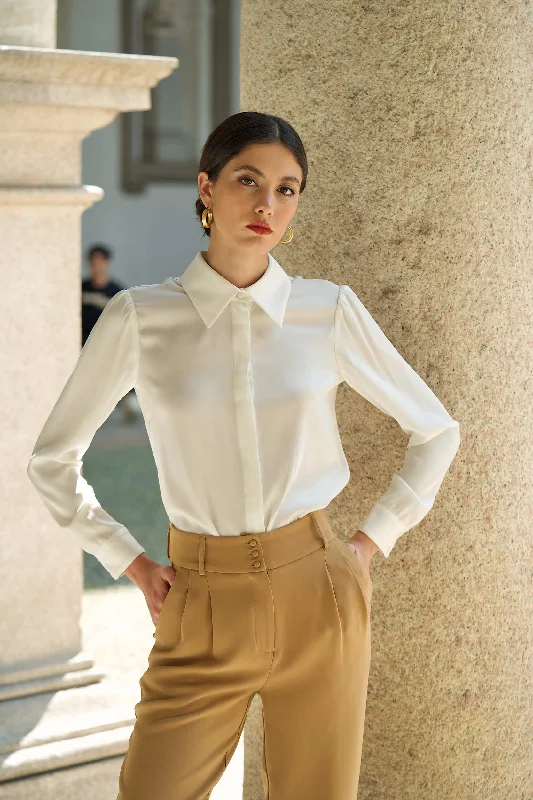 Alexandra Silk Blouse Feminine Ruffle Blouse