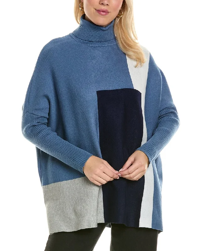 Joseph A. Turtleneck Tunic Sweater Spandex Rayon Corduroy