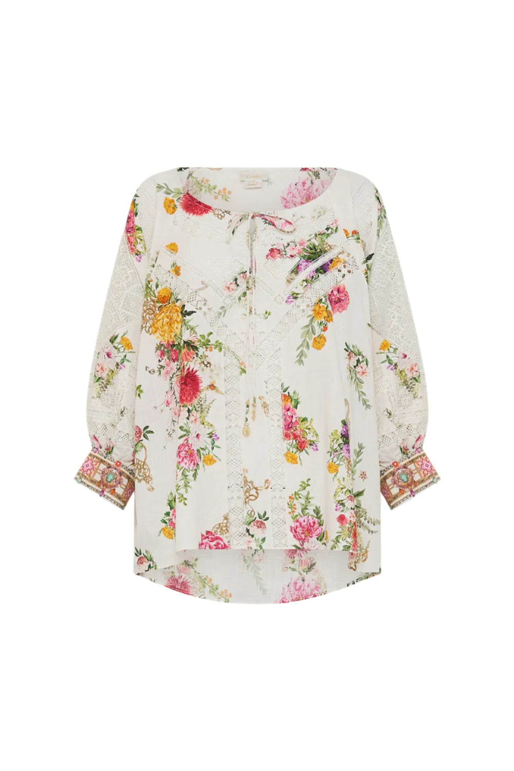 Camilla Raglan Sleeve Blouse With Cuff - Egyptian Rose Casual Stripe Blouse