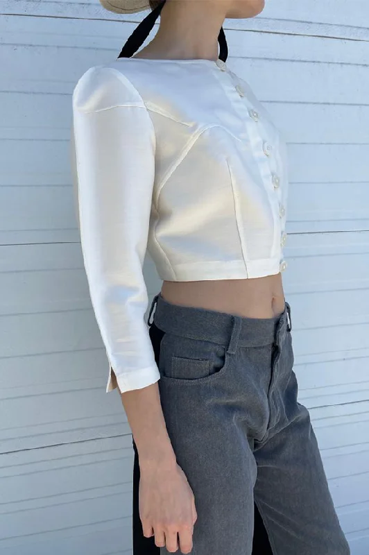 Palace Blouse in Cream Soft Pastel Blouse