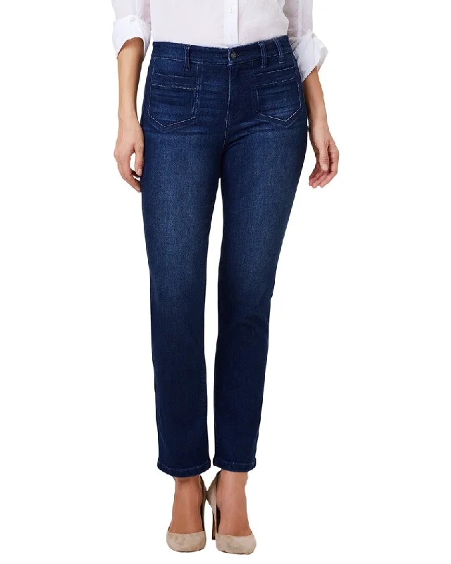 NIC+ZOE Mid Rise Straight Pocket Jean Trendy Acid Wash Skinny Jeans