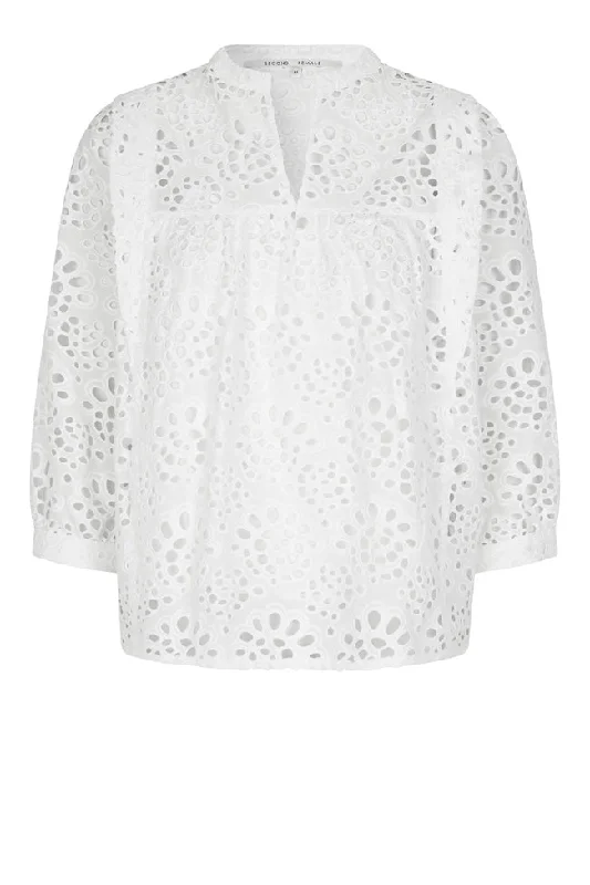 Second Female Stefanie Blouse - White Double Button Blouse