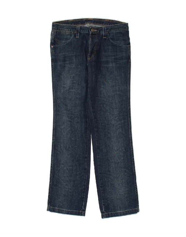 WRANGLER Womens Sly Straight Jeans W32 L32  Blue Cotton Trendy Low-Rise Slim Jeans