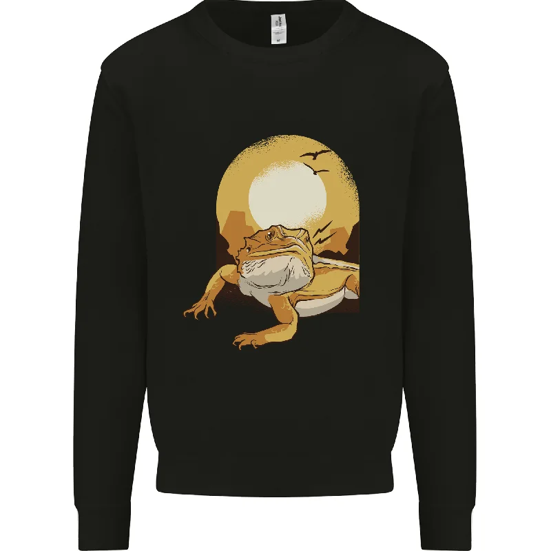 A Bearded Dragon in the Desert Sun Mens Sweatshirt Jumper Hoodie with Belted Waist Structured Tailored