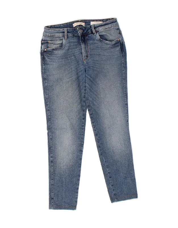 GUESS Womens Skinny Jeans W30  L26 Blue Cotton Trendy Bootcut High-Waisted Jeans