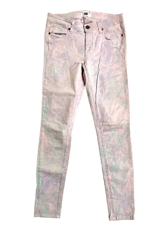 Women's Verdugo Ultra Skinny Jean In Pink Trendy Button-Up High-Waist Jeans