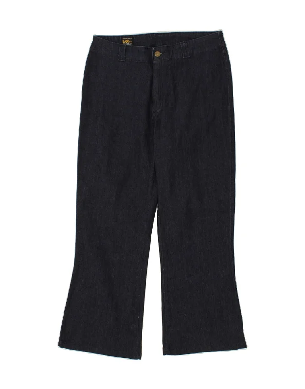 LEE Womens High Waist Crop Bootcut Jeans W32 L6 Navy Blue Cotton Elegant High-Waisted Flared Jeans LEE Womens High Waist Crop Bootcut Jeans W32 L6 Navy Blue Cotton Elegant High-Waisted Flared Jeans