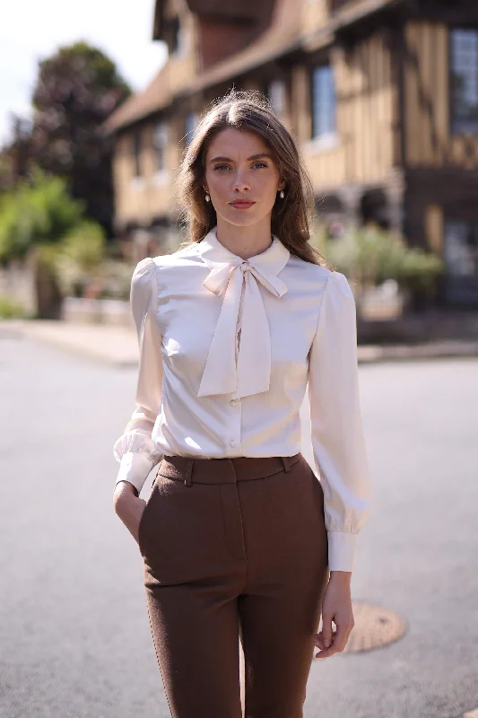 Chloe Silk Blouse Feminine Puff Blouse