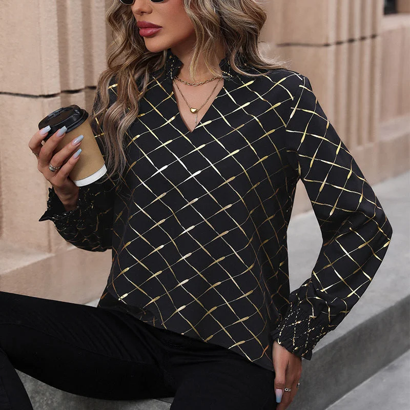 IKEARLAX long-sleeved women's tops, 2025  women's clothing, new spot printed shirts, autumn blouses wholesale Sleeveless Summer Blouse
