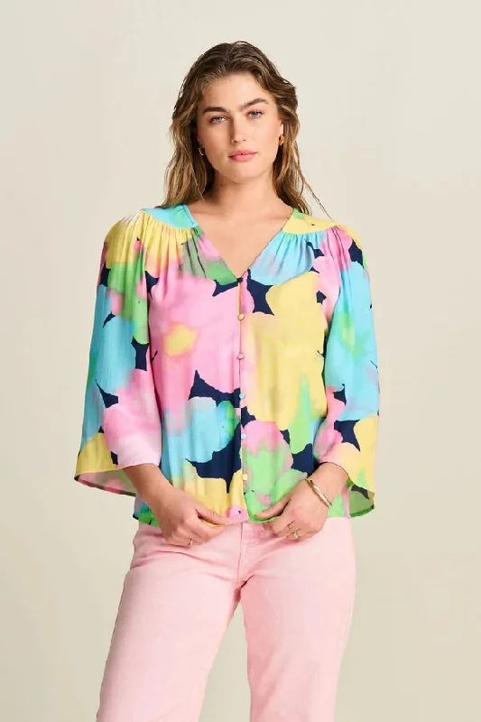 POM Cherry Blossom Blouse Floral Chiffon Blouse