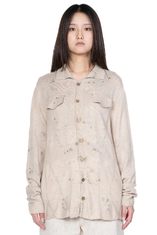 Dyed Knitted Blouse Slim Fit Blouse