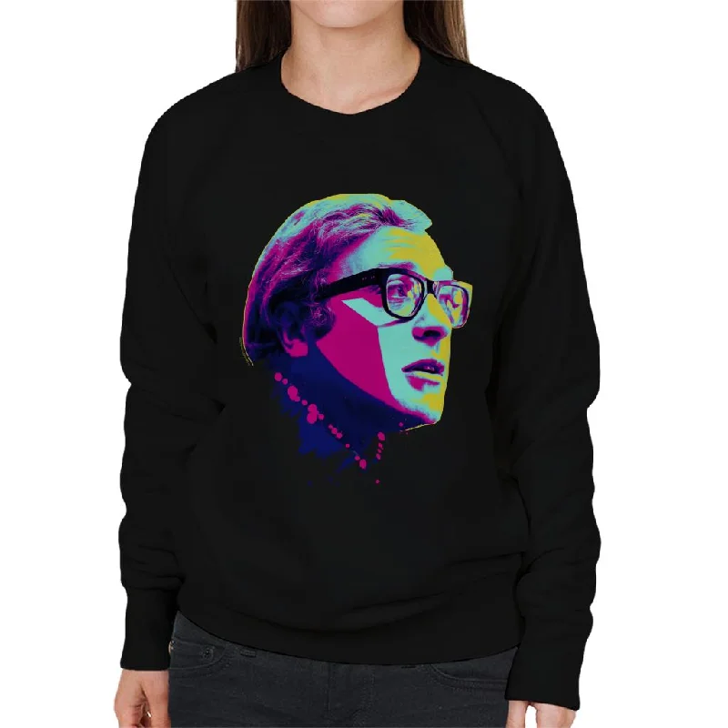 TV Times Michael Caine Billion Dollar Brain 1967 Pop Art Stylised Women's Sweatshirt Hoodie with Gradient Ombre Colorful