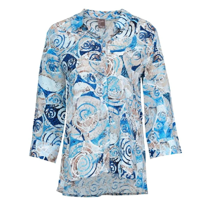 Dolcezza Blouse - Style 23676 Collared Satin Blouse