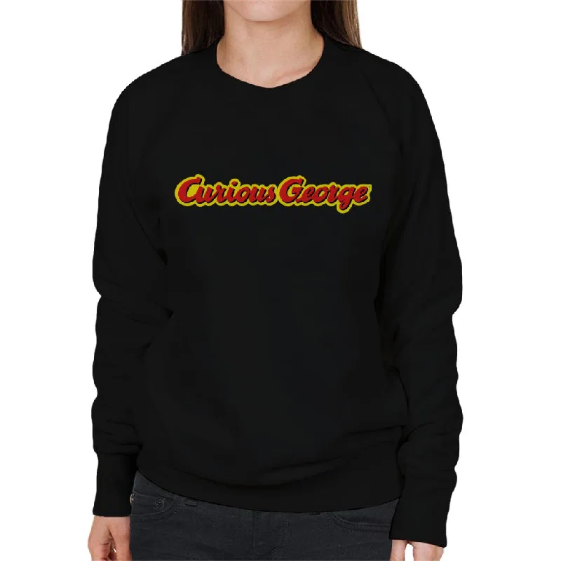 Curious George Classic Logo Women's Sweatshirt Hoodie with Back Slit Movement Comfort Curious George Classic Logo Women's Sweatshirt Hoodie with Back Slit Movement Comfort