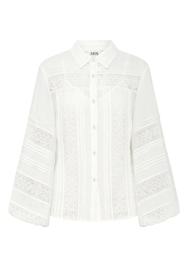 Mos The Label Layla Blouse - White Oversized Silk Blouse