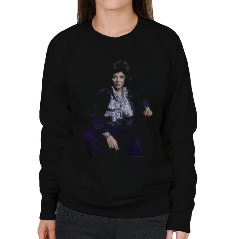 TV Times Joan Collins At Home 1971 Women's Sweatshirt Hoodie with Distressed Vintage Worn TV Times Joan Collins At Home 1971 Women's Sweatshirt Hoodie with Distressed Vintage Worn