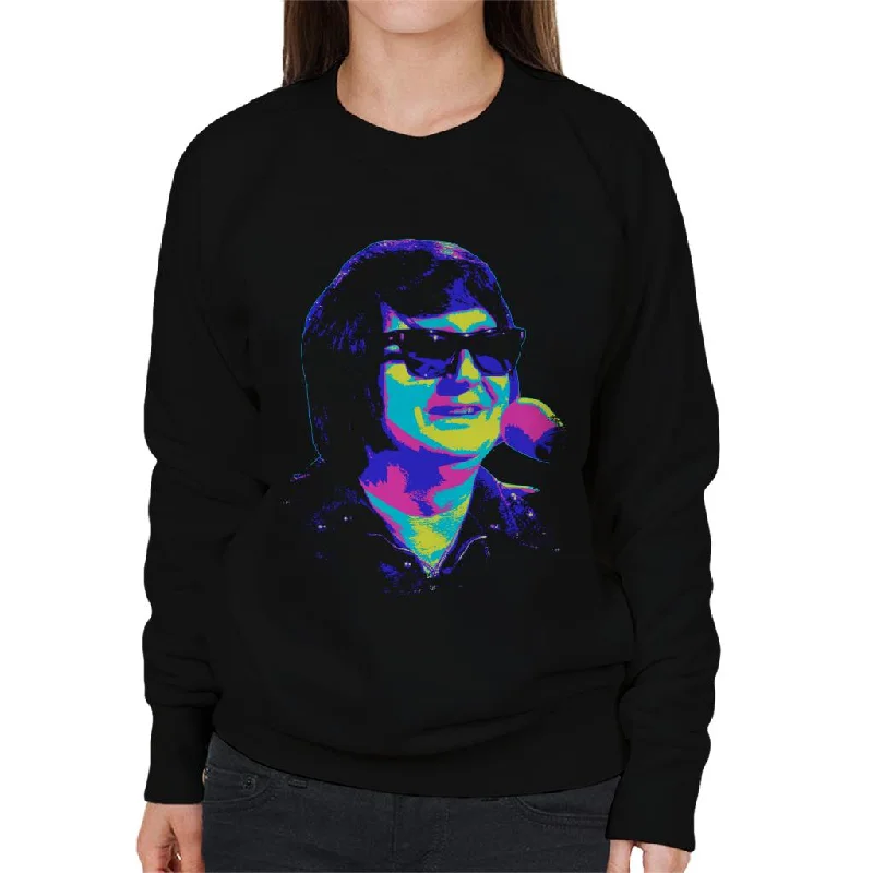 TV Times Roy Orbison Sunglasses Pop Art Stylised Women's Sweatshirt Hoodie with Pastel Soft Subtle TV Times Roy Orbison Sunglasses Pop Art Stylised Women's Sweatshirt Hoodie with Pastel Soft Subtle
