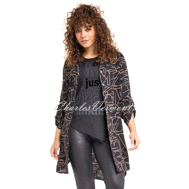 Doris Streich Longline Blouse - Style 229246-87 Puff Sleeve Blouse