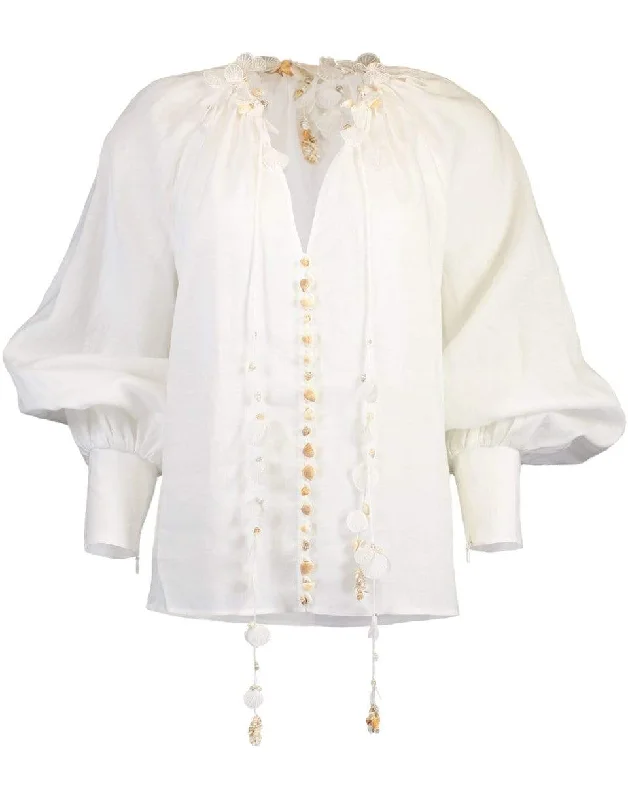 Postcard Shell Blouse Elegant Lace Blouse