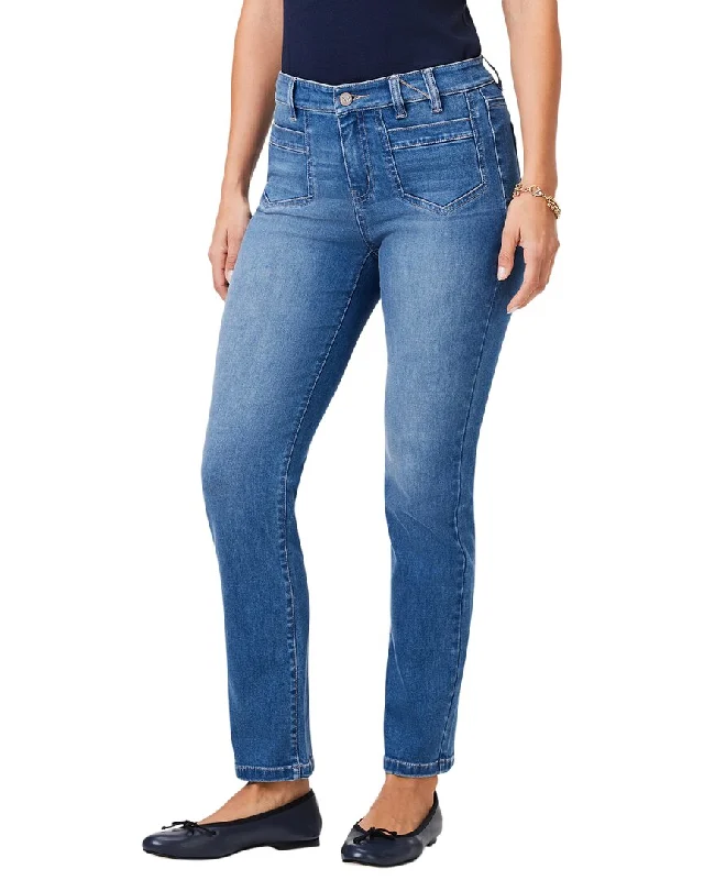NIC+ZOE Straight Pocket Jean Trendy Wide-Leg High-Waist Denim