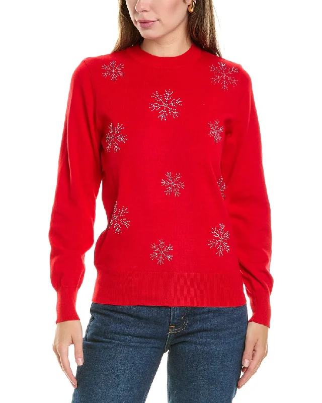 Nanette Nanette Lepore Rhinestone Snowflake Sweater Striped Floral Plaid