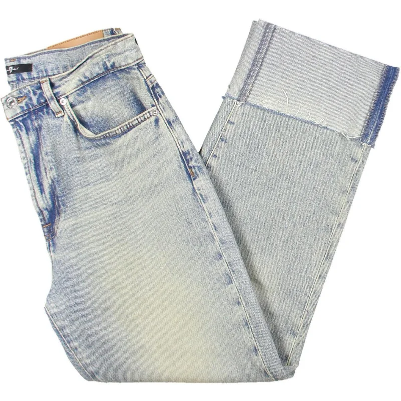 Womens High Rise Ankle Ankle Jeans Trendy Paperbag Waist Jeans