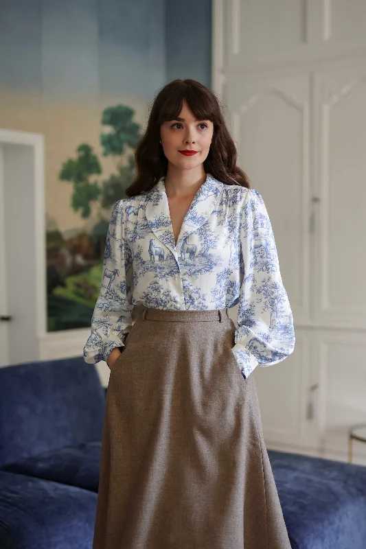 Julie Toile De Jouy Blouse Modern Work Blouse