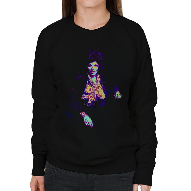 TV Times Joan Collins At Home 1971 Pop Art Stylised Women's Sweatshirt Hoodie with Velcro Closure Adjustable Secure TV Times Joan Collins At Home 1971 Pop Art Stylised Women's Sweatshirt Hoodie with Velcro Closure Adjustable Secure