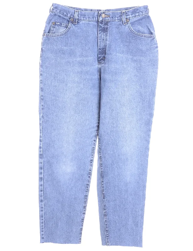 Label Tapered Cropped Jeans Comfortable Ankle Jeans