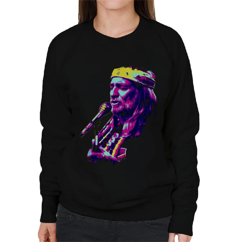 TV Times Willie Nelson Live Paint Splatter Pop Art Stylised Women's Sweatshirt Hoodie with Ribbed Hem Stretchable Secure TV Times Willie Nelson Live Paint Splatter Pop Art Stylised Women's Sweatshirt Hoodie with Ribbed Hem Stretchable Secure