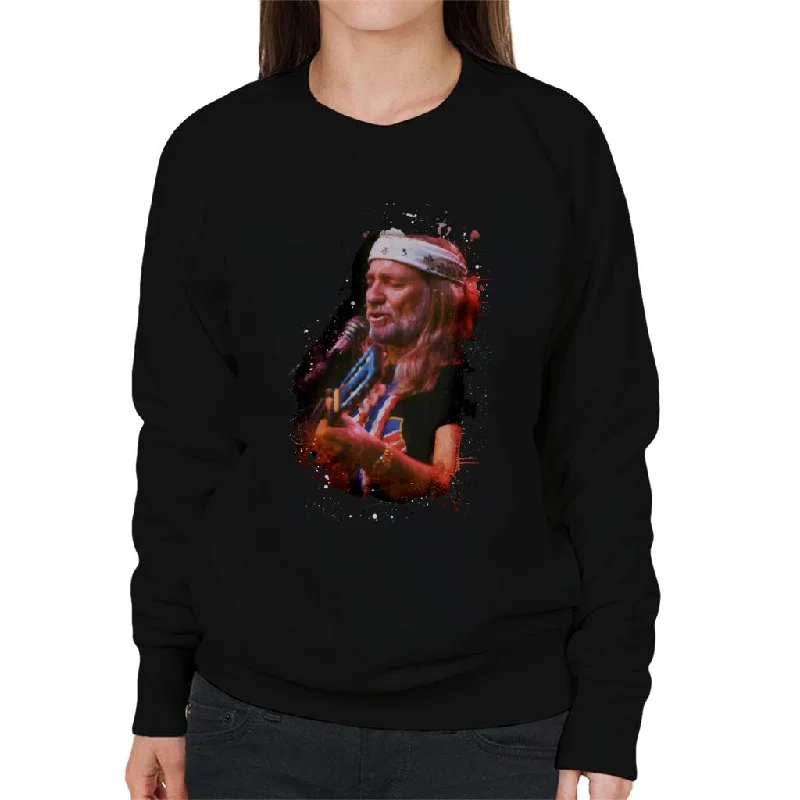 TV Times Willie Nelson Live Paint Splatter Women's Sweatshirt Hoodie with Color Block Contrast Stylish TV Times Willie Nelson Live Paint Splatter Women's Sweatshirt Hoodie with Color Block Contrast Stylish