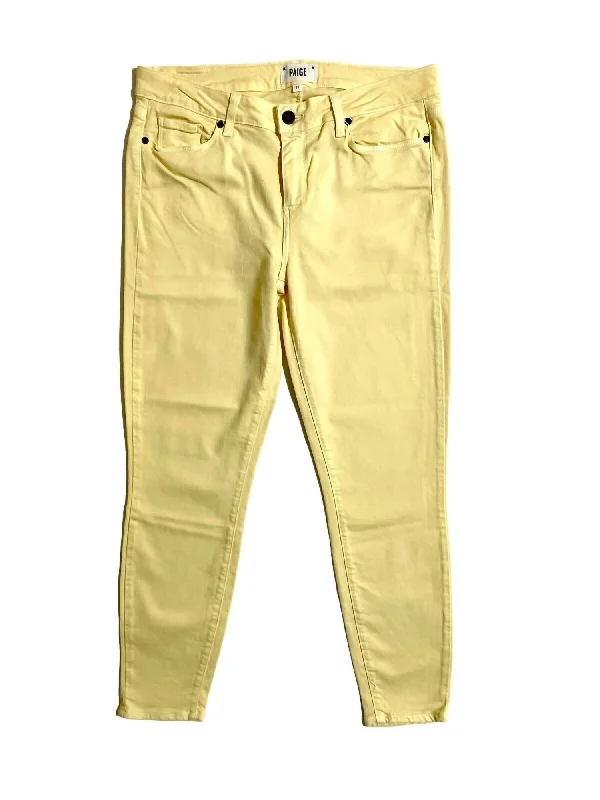 Women's Verdugo Ankle Skinny Stretch Jeans In Yellow Comfortable Distressed Straight-Leg Jeans Women's Verdugo Ankle Skinny Stretch Jeans In Yellow Comfortable Distressed Straight-Leg Jeans