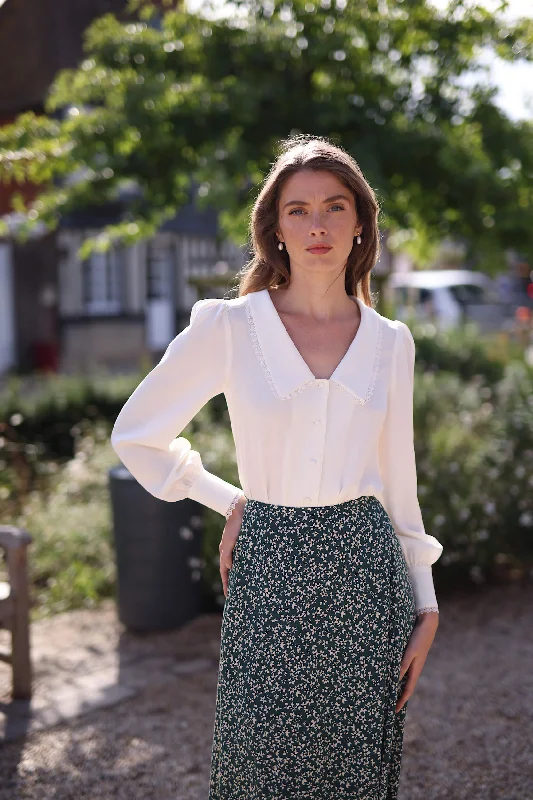 Yvette Silk Blouse Flowy Bohemian Blouse