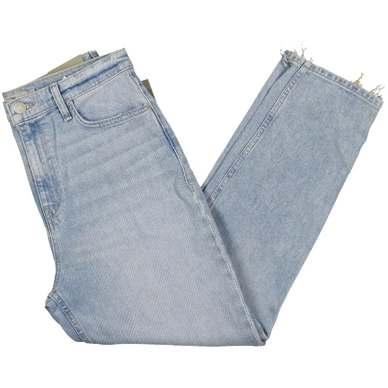 Womens High Rise Light Wash Ankle Jeans Trendy Bootcut High-Waisted Jeans