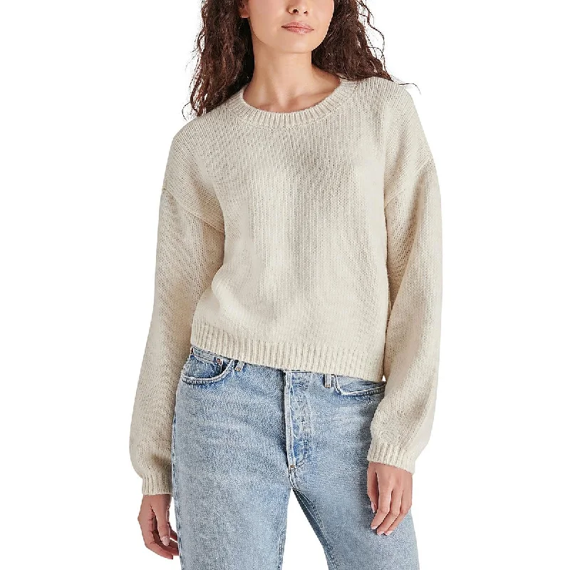 Womens Cable Knit Casual Crewneck Sweater Fleece Fabric Down Fabric Feather Fabric