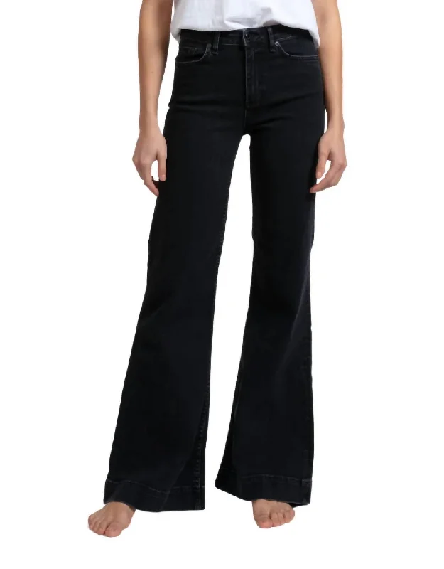 Juniper Wide Leg Jean In Stone Casual Bootcut Ripped Jeans
