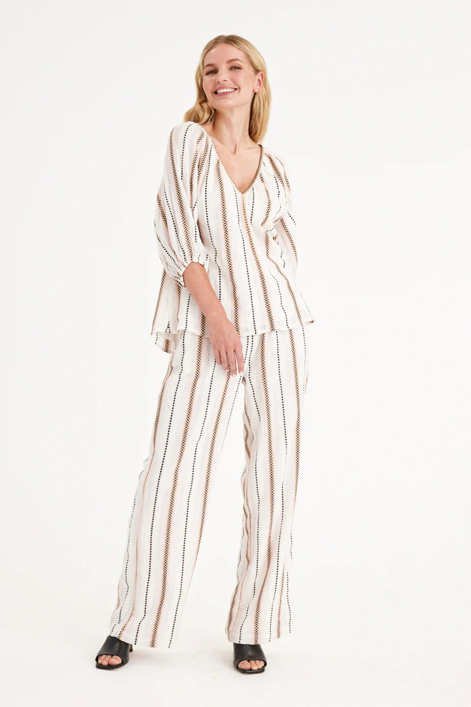 Summery Copenhagen Bella Blouse - Whisper White Drape Neck Blouse