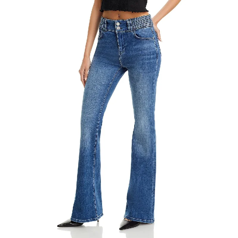 Womens Flare High Waisted Flared Jeans Cozy Relaxed Fit Denim Jeans