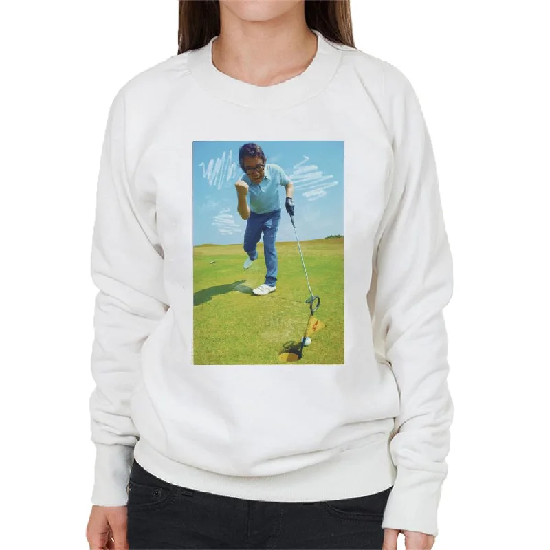 TV Times Ronnie Corbett Playing Golf 1971 Women's Sweatshirt Hoodie with Applique Textured Unique TV Times Ronnie Corbett Playing Golf 1971 Women's Sweatshirt Hoodie with Applique Textured Unique
