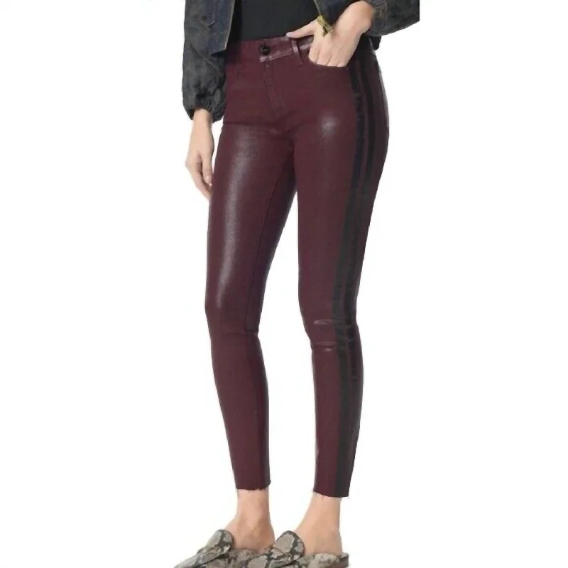 The Kitten Coated Ankle Skinny With Side Stripe Jeans In Red Stylish Plus Size Denim Jeans The Kitten Coated Ankle Skinny With Side Stripe Jeans In Red Stylish Plus Size Denim Jeans