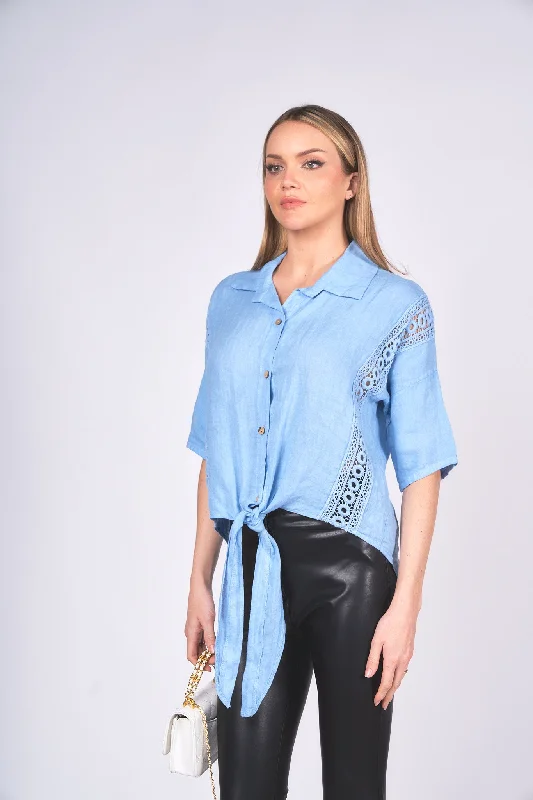 Linen Embroidered Blouse Soft Modal Blouse