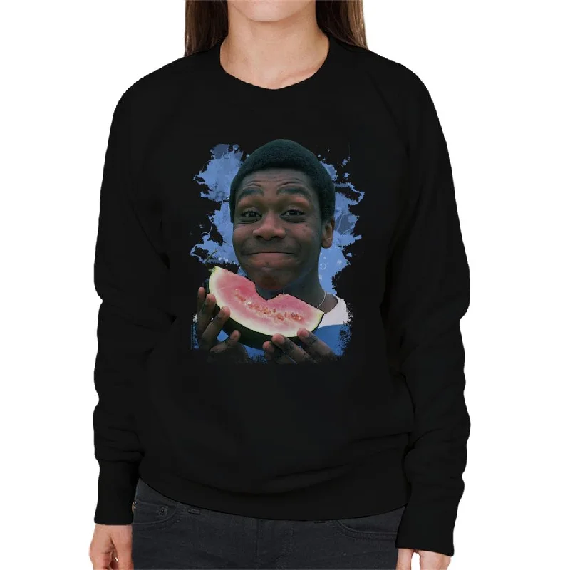 TV Times A Young Lenny Henry Eating A Watermelon Women's Sweatshirt Hoodie with Cuffed Sleeves Snug Secure TV Times A Young Lenny Henry Eating A Watermelon Women's Sweatshirt Hoodie with Cuffed Sleeves Snug Secure