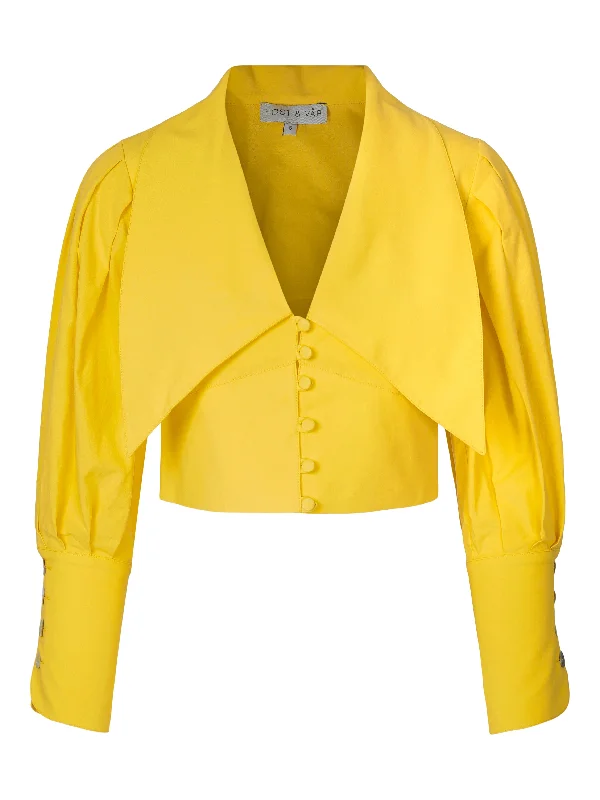 Daisy Blouse - Yellow Frilled Cuff Blouse