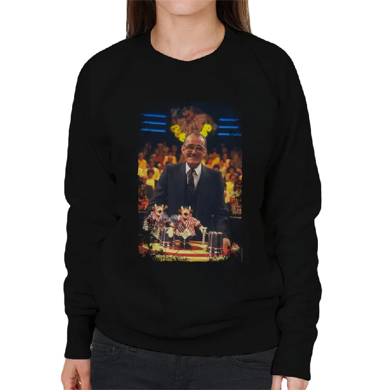 TV Times Jim Bowen Presenter Of Bullseye Women's Sweatshirt Hoodie with Cropped Fit Short Trendy TV Times Jim Bowen Presenter Of Bullseye Women's Sweatshirt Hoodie with Cropped Fit Short Trendy