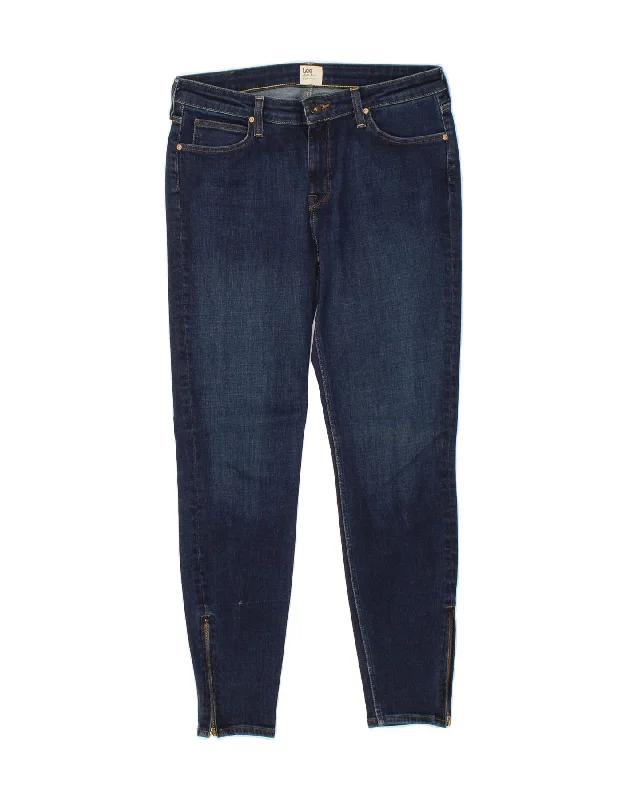LEE Womens Skinny Jeans W30 L27 Navy Blue Stylish High-Waist Jeans