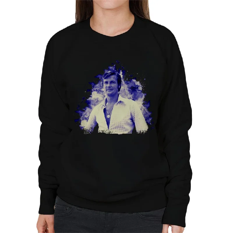 TV Times Roger Moore In The Persuaders Women's Sweatshirt Hoodie with V-Neck Classic Versatile TV Times Roger Moore In The Persuaders Women's Sweatshirt Hoodie with V-Neck Classic Versatile