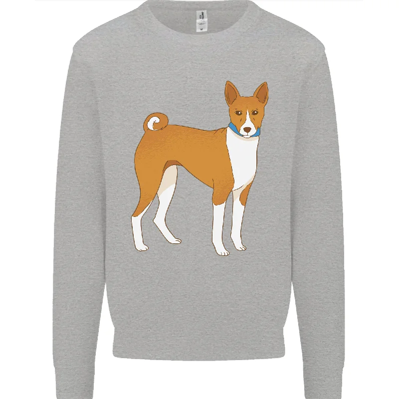 A Basenji Hunting Dog Mens Sweatshirt Jumper Hoodie with Button Classic Timeless