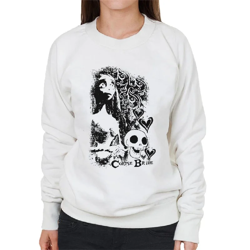 Corpse Bride Emily Skulls Women's Sweatshirt Hoodie with Strings Custom Fit Adjustable Corpse Bride Emily Skulls Women's Sweatshirt Hoodie with Strings Custom Fit Adjustable